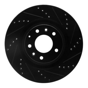 Mazda CX-9 Brake Rotor (1) - Front Right - R1 Concepts - Drilled & Slotted - Black - `07-`15